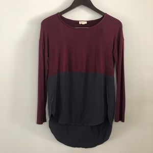 Meadow Rue Color Block Long Sleeve Top